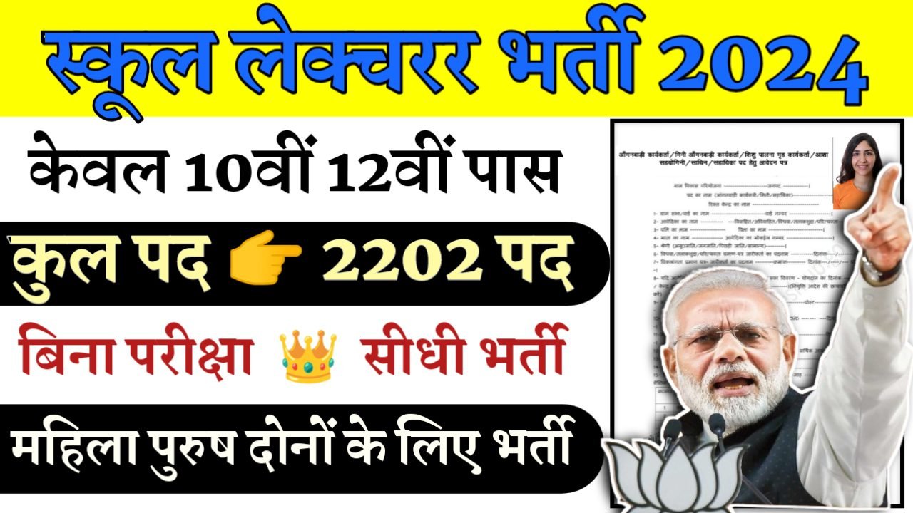 School Lecturer Recruitment 2024- स्कूल लेक्चरर भर्ती 2024 का नोटिस जारी