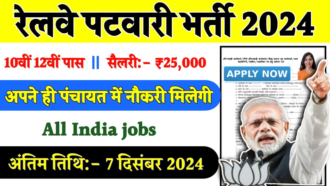Rajasthan Patwari Recruitment 2024- रेलवे पटवारी भर्ती 2024 का नोटिस जारी