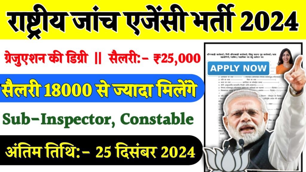 NIA Constable Recruitment 2024- राष्ट्रीय जांच एजेंसी भर्ती 2024 का नोटिस जारी