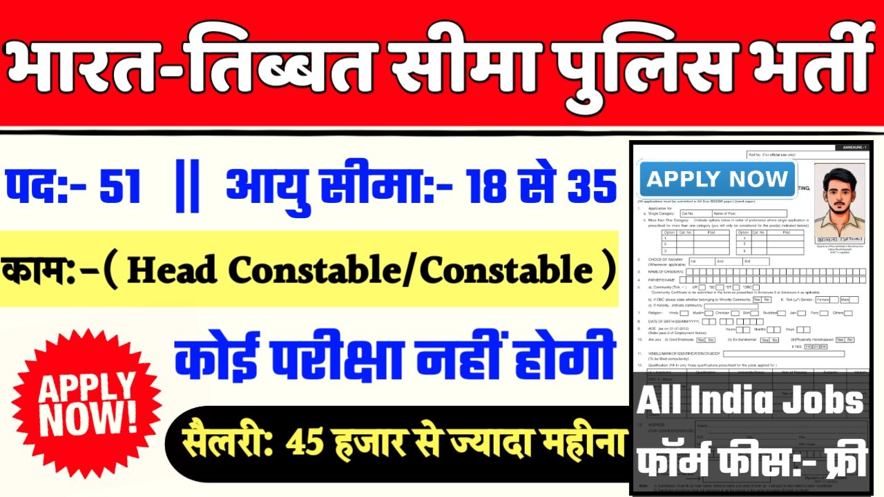 ITBP Recruitment 2024- भारत-तिब्बत सीमा पुलिस भर्ती 2024 का नोटिस जारी
