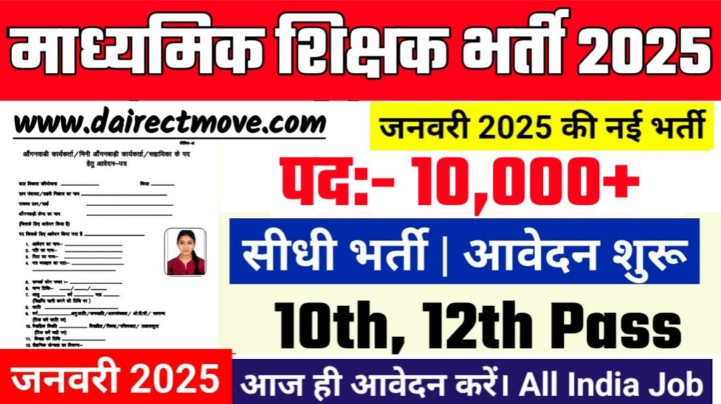 High School Teacher Recruitment 2025- माध्यमिक शिक्षक भर्ती 2025 का नोटिस जारी