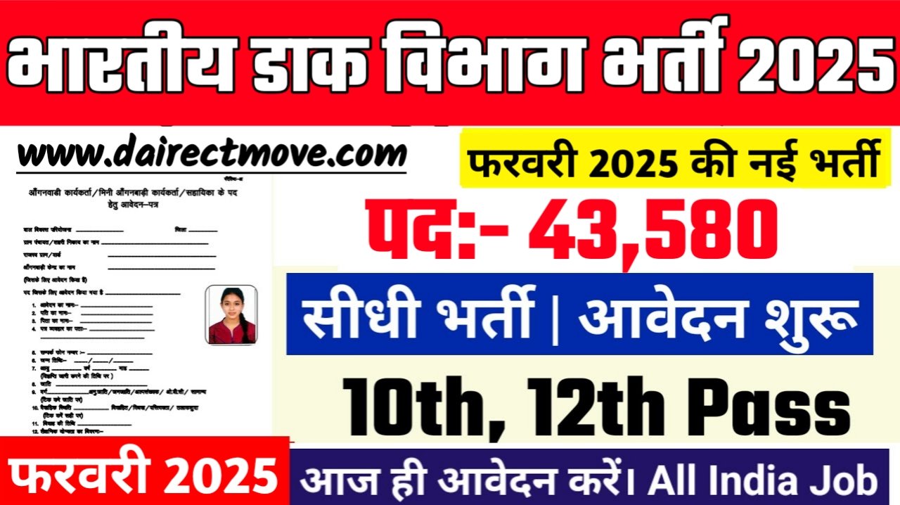Post office Recruitment 2025- भारतीय डाक विभाग भर्ती 2025, Authoritative Notice Out