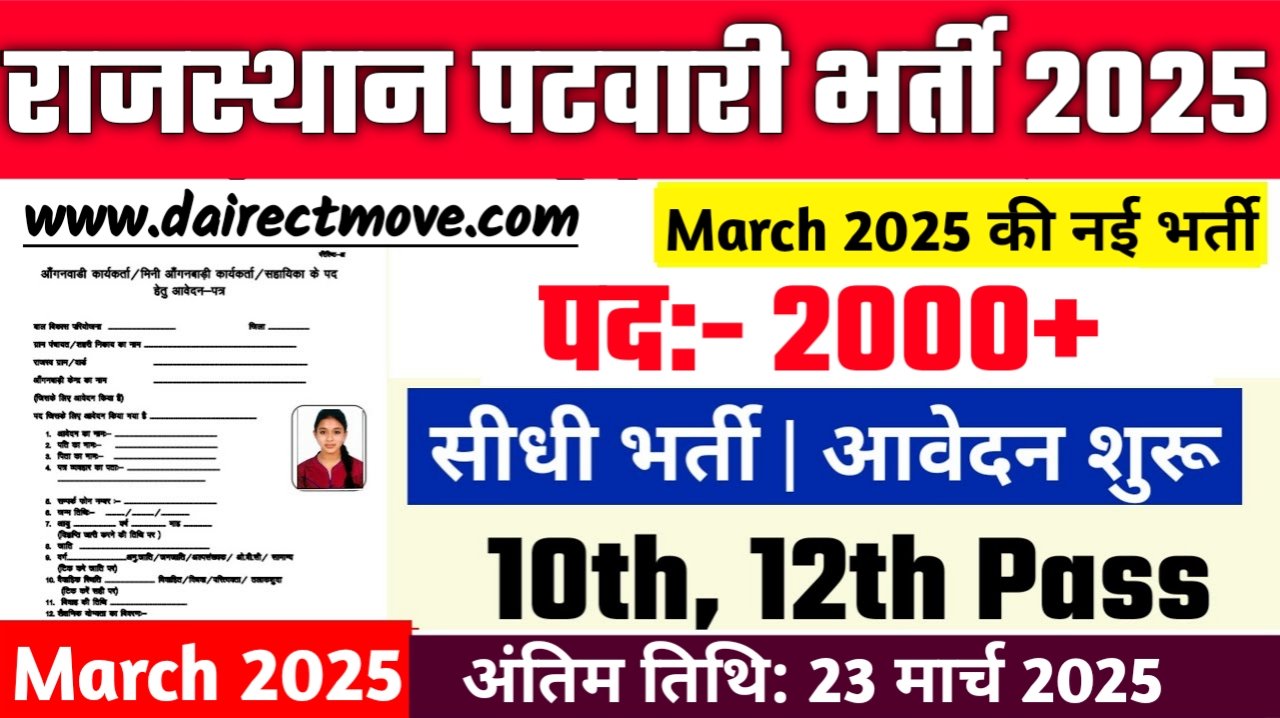 Rajasthan Patwari Recruitment 2025- राजस्थान पटवारी भर्ती 2025, Authoritative Notice Out