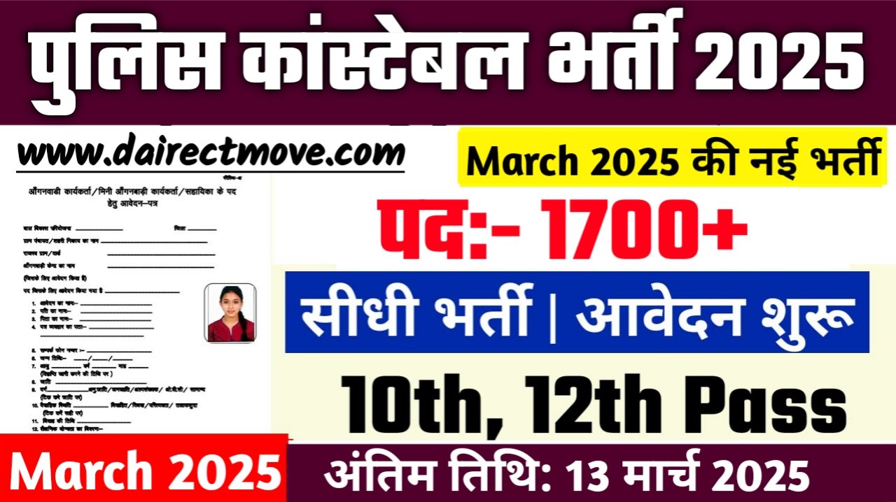 Police Constable Recruitment 2025- पुलिस कांस्टेबल भर्ती 2025, Authoritative Notice Out