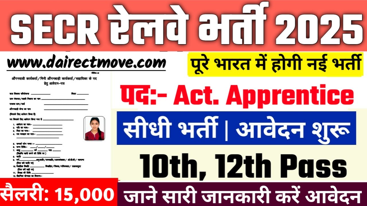 SECR Railway Recruitment 2025- SECR रेलवे भर्ती 2025, Authoritative Notice Out