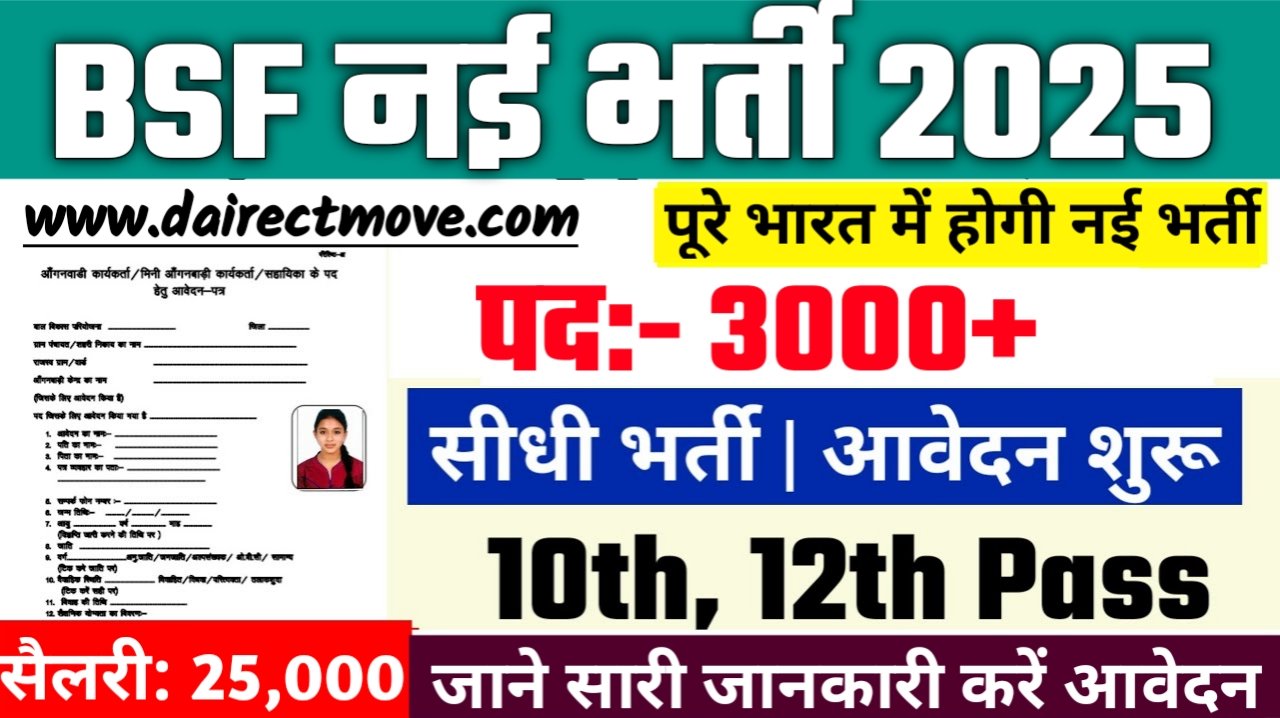 BSF Recruitment 2025- बीएसएफ भर्ती 2025, Authoritative Notice Out
