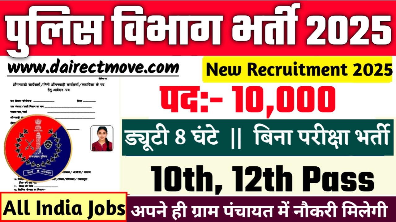 Rajasthan Police Constable New Bharti 2025- पुलिस विभाग भर्ती 2025, Authoritative Notice Out