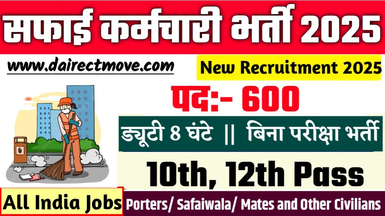 Safaiwala New Bharti 2025- सफाई कर्मचारी भर्ती 2025, Authoritative Notice Out