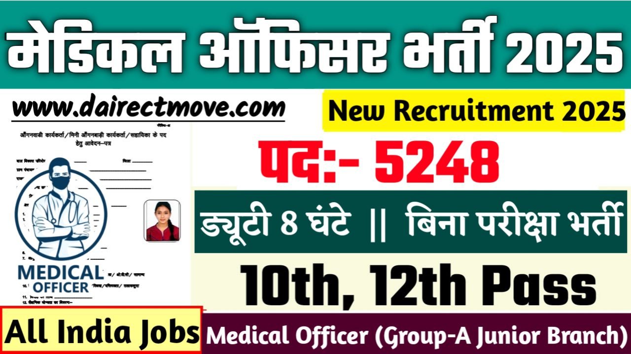 Medical Officer New Bharti 2025- मेडिकल ऑफिसर भर्ती 2025, Authoritative Notice Out