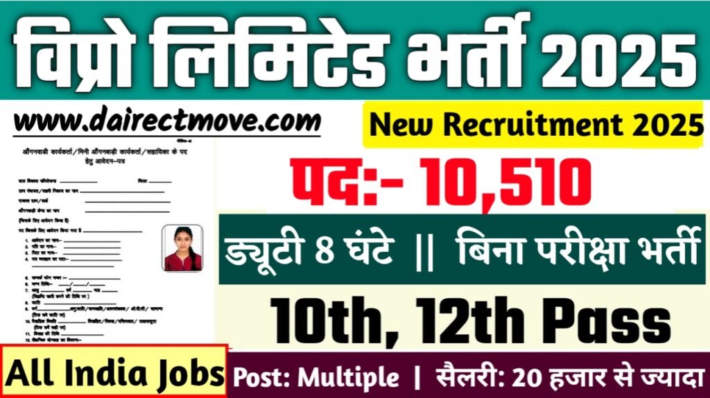 Wipro Limited Recruitment 2025- विप्रो लिमिटेड भर्ती 2025, Authoritative Notice Out